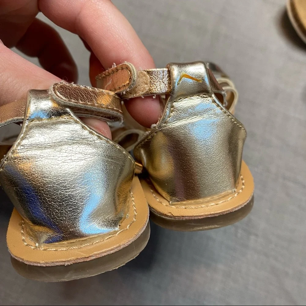 Toddler Girls Sandals Lot Size 5 Wonder Nation Smartfit Crazy 8 Gold Glitter